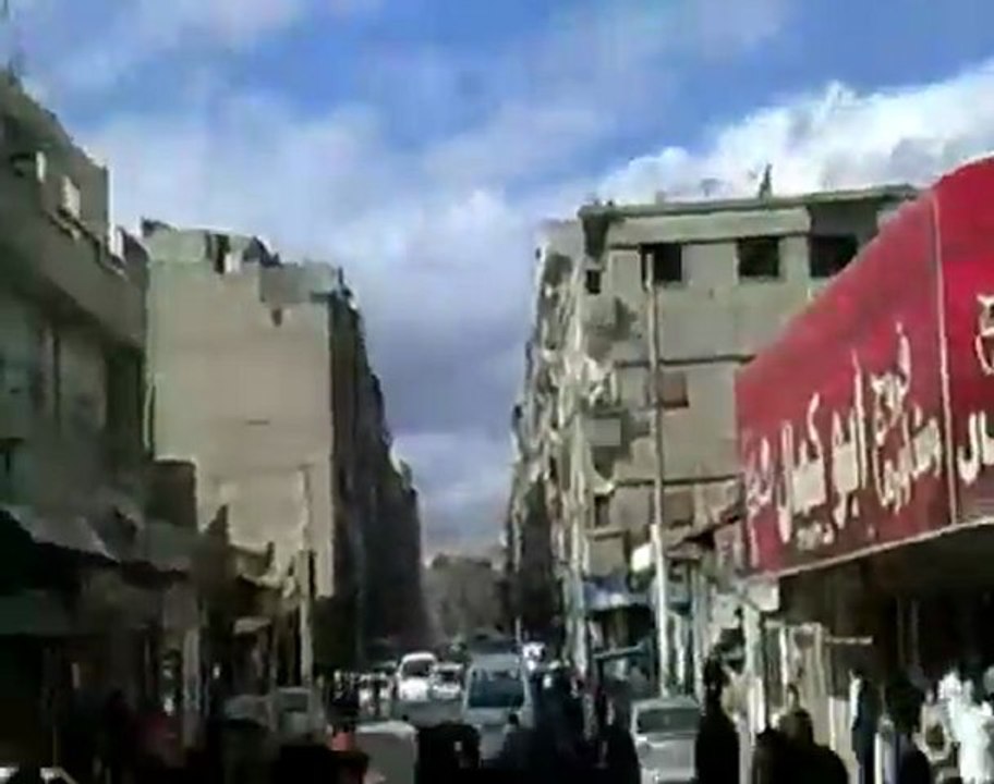 فري برس   ريف دمشق داريا   مظاهرة تنادي باسقاط النظام 28 1 2012