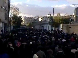 فري برس   معضمية الشام موكب زفاف  الشهيد عبد العزيز نخلة الى مثواه الأخير 28 01 2012 ج1
