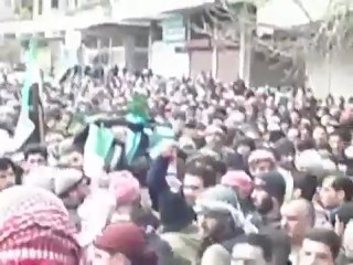 فري برس   وادي بردى   تشيع الشهيد باسم الدالاتي 28 1 2012