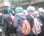 فري برس   معضمية الشام مظاهرات طلابية تنادي للحرية واسقاط النظام 29 01 2012