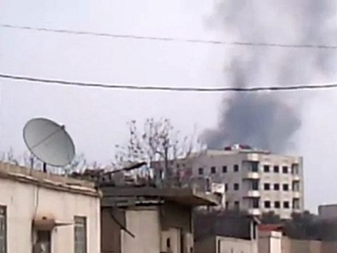 فري برس ريف دمشق عربين تصوير من أرض الاشتباكات التي تدور على أطراف المدينة 29 1 2012