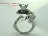 Princess Cut Diamond Engagement Wide split Pave Set Ring
