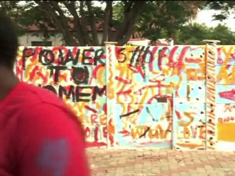 Rosa Mülltonnen sorgen Simbabwe für Streit