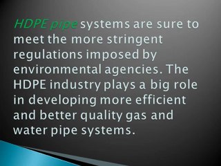 Promising Future for HDPE Pipe