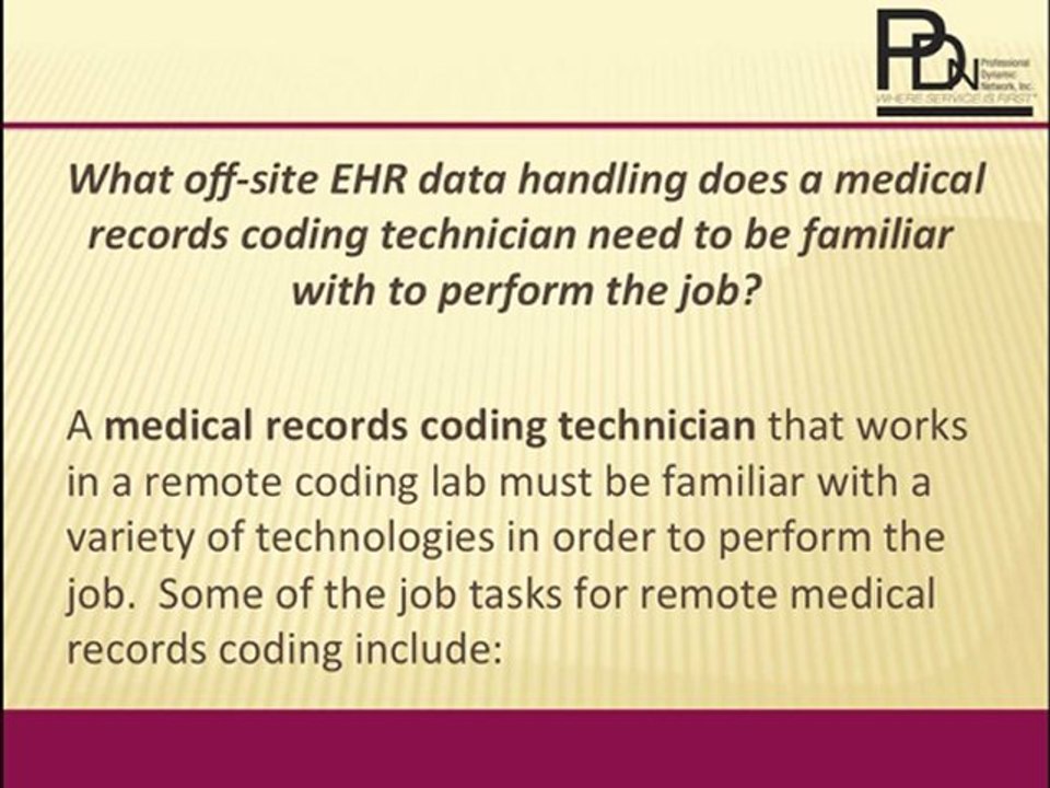 Medical Records Coding Technician Positions At Private Dynamic Network