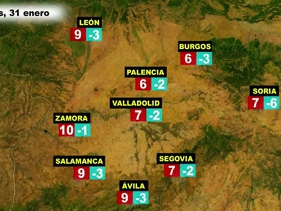 El tiempo en España por CCAA, el lunes 30 y el martes 31 de enero