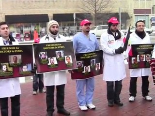 فري برس اعتصام الأطباء في أمريكا لأجل سوريا