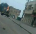 Syrian tank explodes in Homs