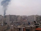 فري برس   ريف دمشق عربين قذيفة تسقط على أحد المنازل في المدينة 29 1 2012