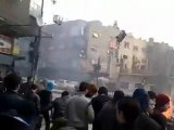 فري برس   دمشق جوبر أطلاق الرصاص على المتظاهرين  مجزرة حمامة 29 1 2012
