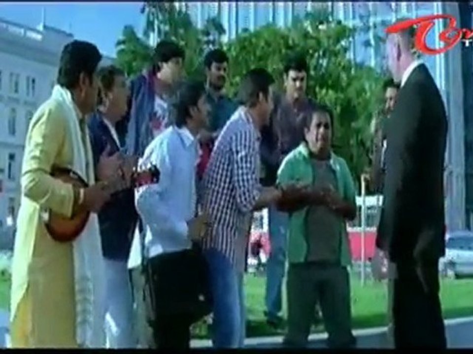 Telugu Comedy - Brahmanandam Gets Kicked By A Whiteman