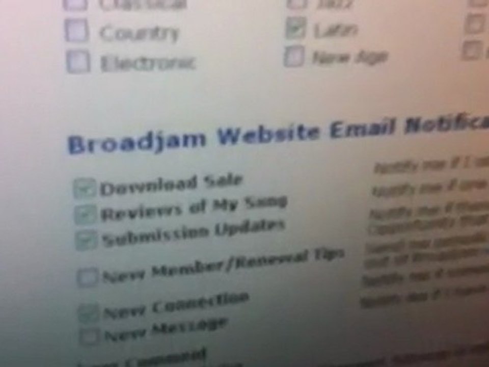 Adjusting Your E-mail Settings on Broadjam