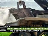 Chile no cumplió meta de producción de cobre para 2011