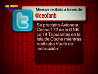 (VIDEO) Avioneta de la GNB con 4 tripulantes cayó cerca de Isla de Coche