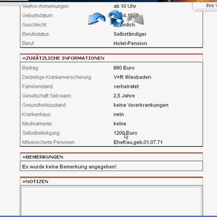 PKV Lead mit allen Angaben Des Interessenten