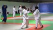 Entraînement à l'Insep entre les judokas Gévrise Emane et Aurélia Issoumaïla