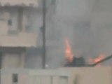 فري برس   حمص الرستن كتيبة علي ابن ابي طالب تفجر دبابة 30 1 2012