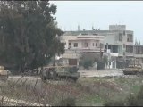 فري برس   حمص الرستن  فيديو قصف مدفعية دبابة بالجرم المشهود 30 1 2012