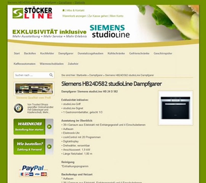 Dampfgarer Siemens studioLine HB24D582