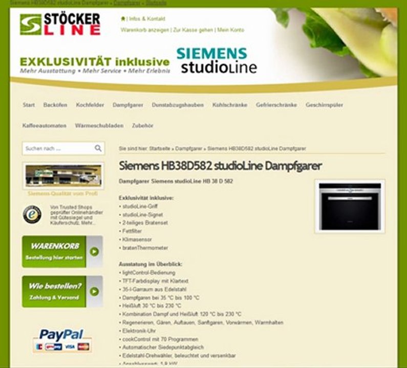 Siemens HB38D582 studioLine Dampfgarer