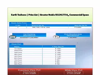 Earth Techone  Price List  Greater Noida 9212417714,, Commercial Space