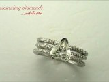 Heart Shape Diamond Split Band Wedding Bridal Ring Set With Pave Setting