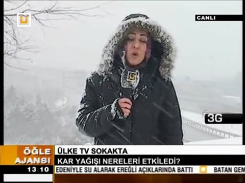 1 Şubat 2012 Nagehan Hüküm istanbula Yoğun Kar yağışı ülke tv 3G bağlantı
