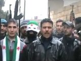 فري برس   حمص الرستن بيان وصول كتيبة رجال الله المسقلة وإشقاق ضباط عدد2 31 1 2012