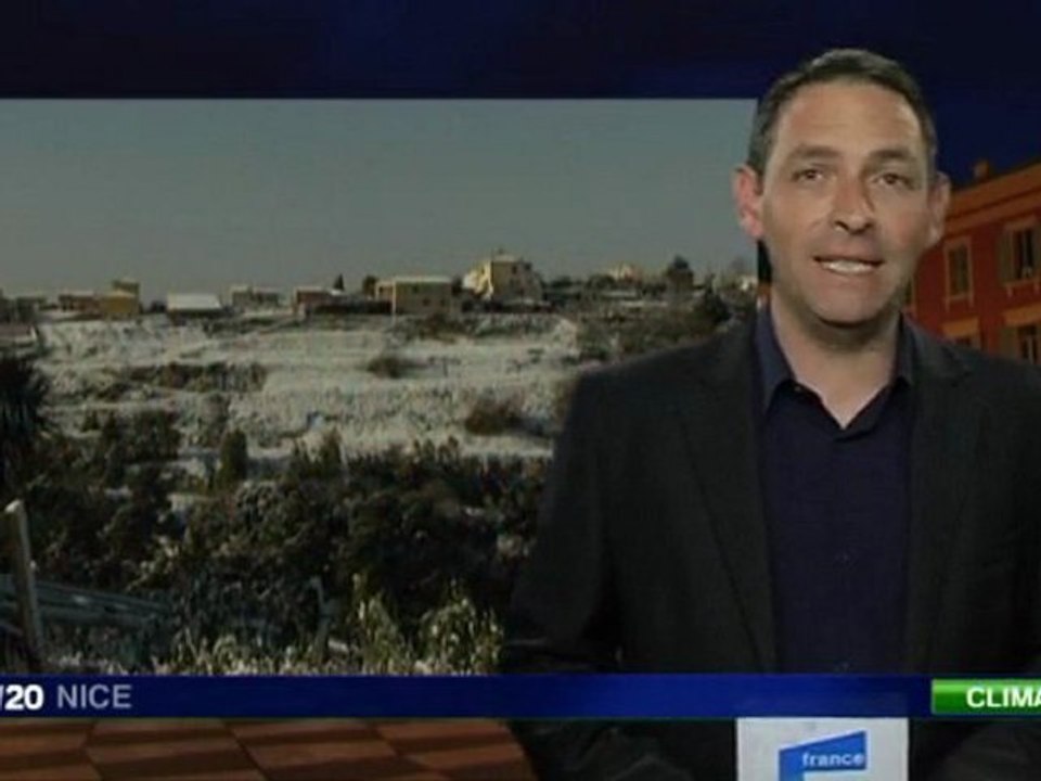 Nice : neige sur les collines niçoises