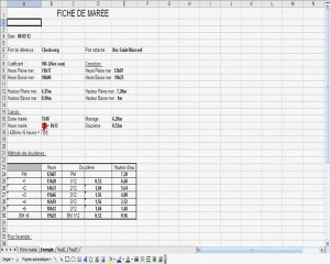 Calcul des marées-Hauteur d'eau à une heure donnée