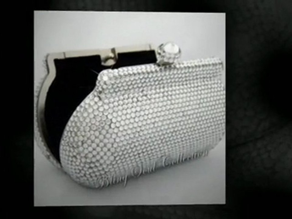 CLASSIC SILVER SECRET BOX SWAROVSKI CRYSTAL CLUTCH PURSE