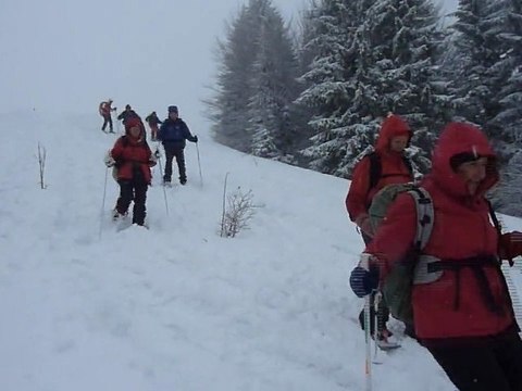 Raquettes et neige dans le Jura, à Bellefontaine