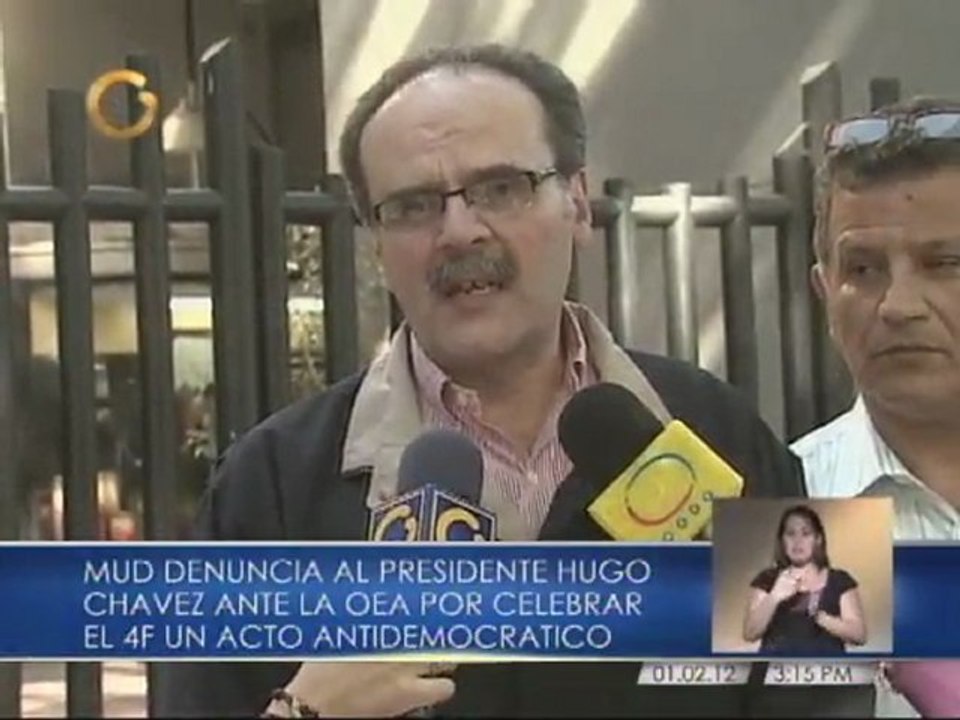 MUD denuncia al presidente Chávez y a Rangel Silva ante la OEA