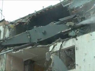 Démolition  de l'immeuble Jacquard à Châteaubriant