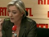 Marine Le Pen, candidate du Front national à la Présidentielle, répondait aux questions des auditeurs de RTL jeudi matin