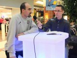 Interview de Marc Schalk, capitaine du Narbonne Volley, lors de grande braderie à la galerie commerçante Bonne Source