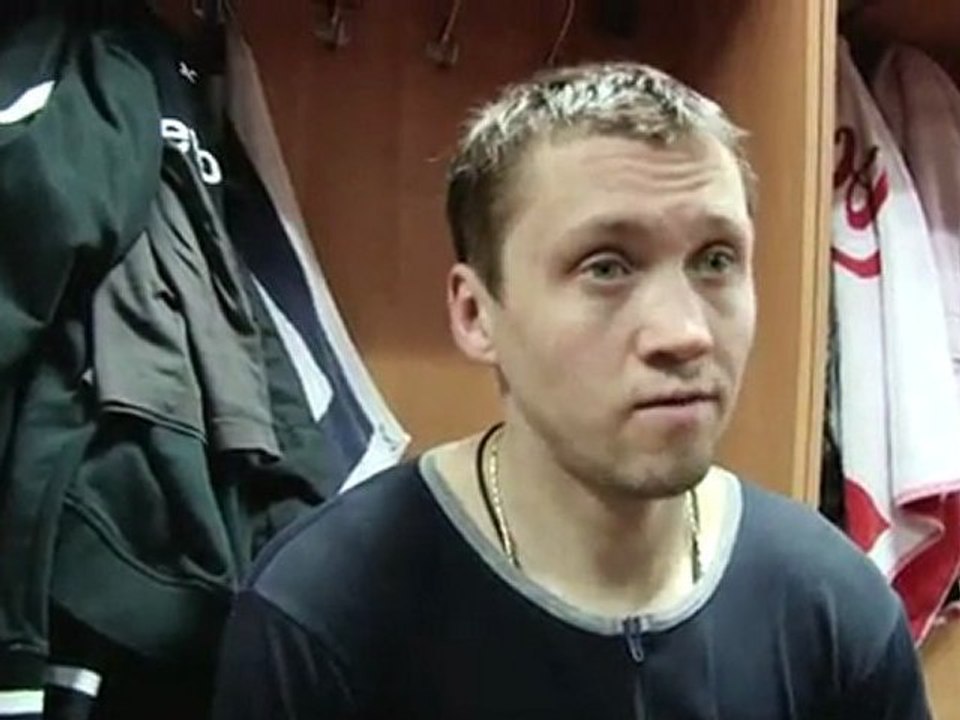 Егор Михайлов после игры с к.Динамо Минск 02.02.12.