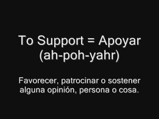 Spanish Verb APOYAR - Read & Hear Spanish