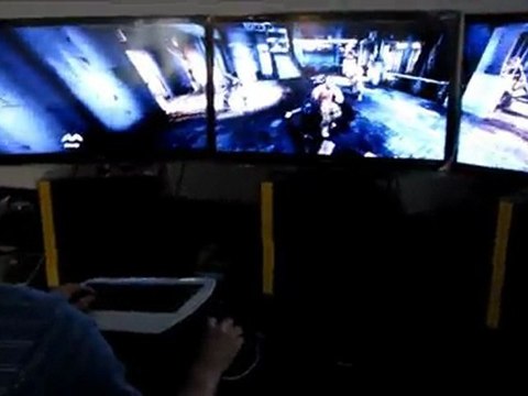 MSI Radeon HD 6870 Batman Arkham Asylum With AMD Eyefinity on 3x 46 LCD TVs Linus Tech Tips