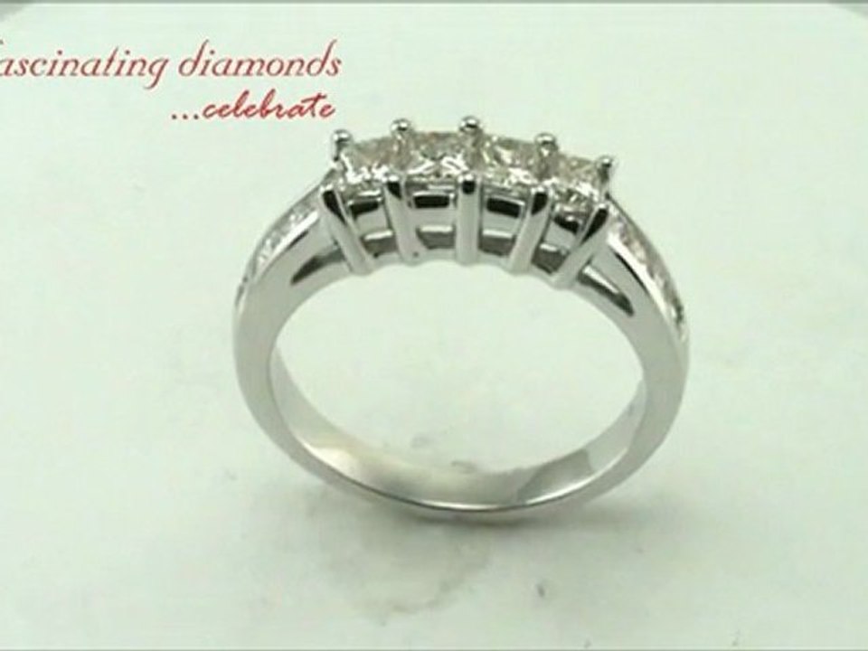 Princess Cut Diamond Wedding Anniversary Band Channel Set