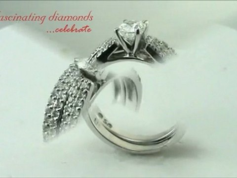2 Row Cushion Cut Diamond Wedding Rings Set In Micro Pave Setting