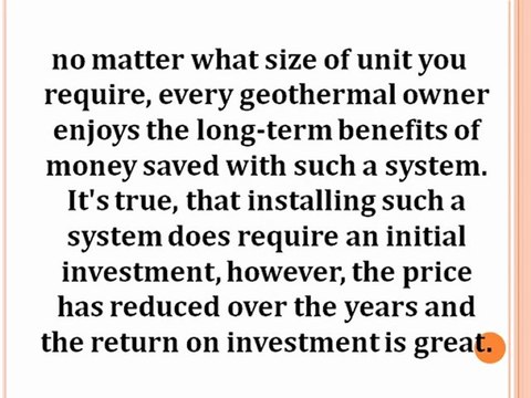 Geothermal Systems Heating & Cooling from the Earth