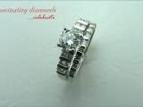 Round Cut Diamond Wedding Rings Set W Round Side Stones In Channel Setting