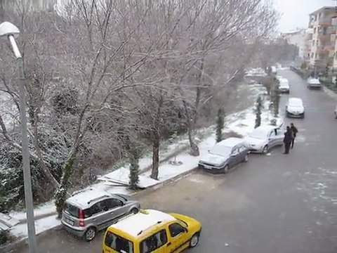 Snow in Kusadasi Turkey - Kuşadası'nda Kar Yağışı