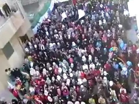 فري برس حمص المحتلة حرائر الوعر مظاهرة رائعة في ذكرى مجزرة حماة 2 2 2012 ج1