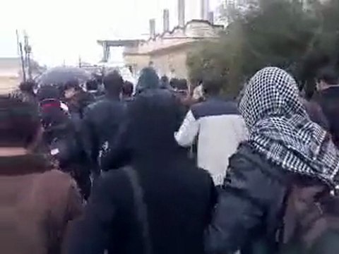 فري برس درعا مهد الثورة مظاهرة طلابية في بلدة علما 1 2 2012