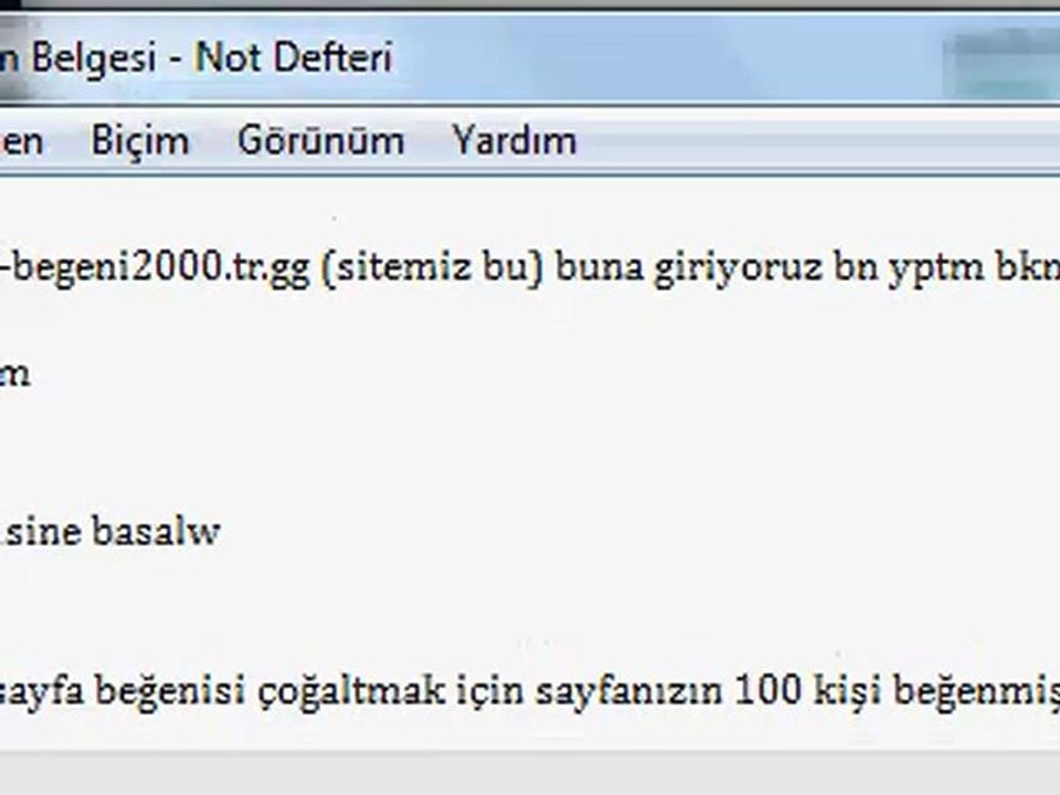 2012 Facebook Beğeni sayfası