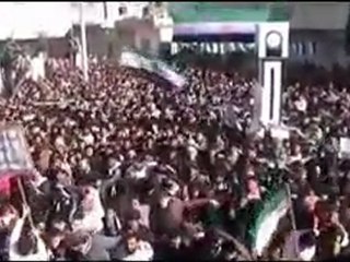 فري برس   حمص تلبيسة   مظاهرة حاشدة جمعة عذرا حماة سامحينا عالعين ثورة و مجسم للساعة 3 2 2012