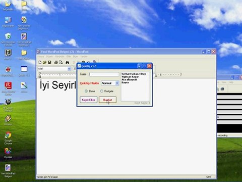 Çekiliş Ve Kazanan : Kayra