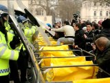 Angry activists attack Syrian embassy in London